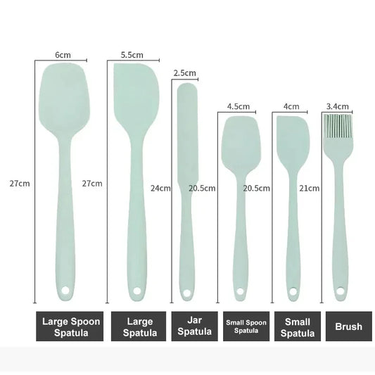 Set of kitchen utensils with measurements on a white background