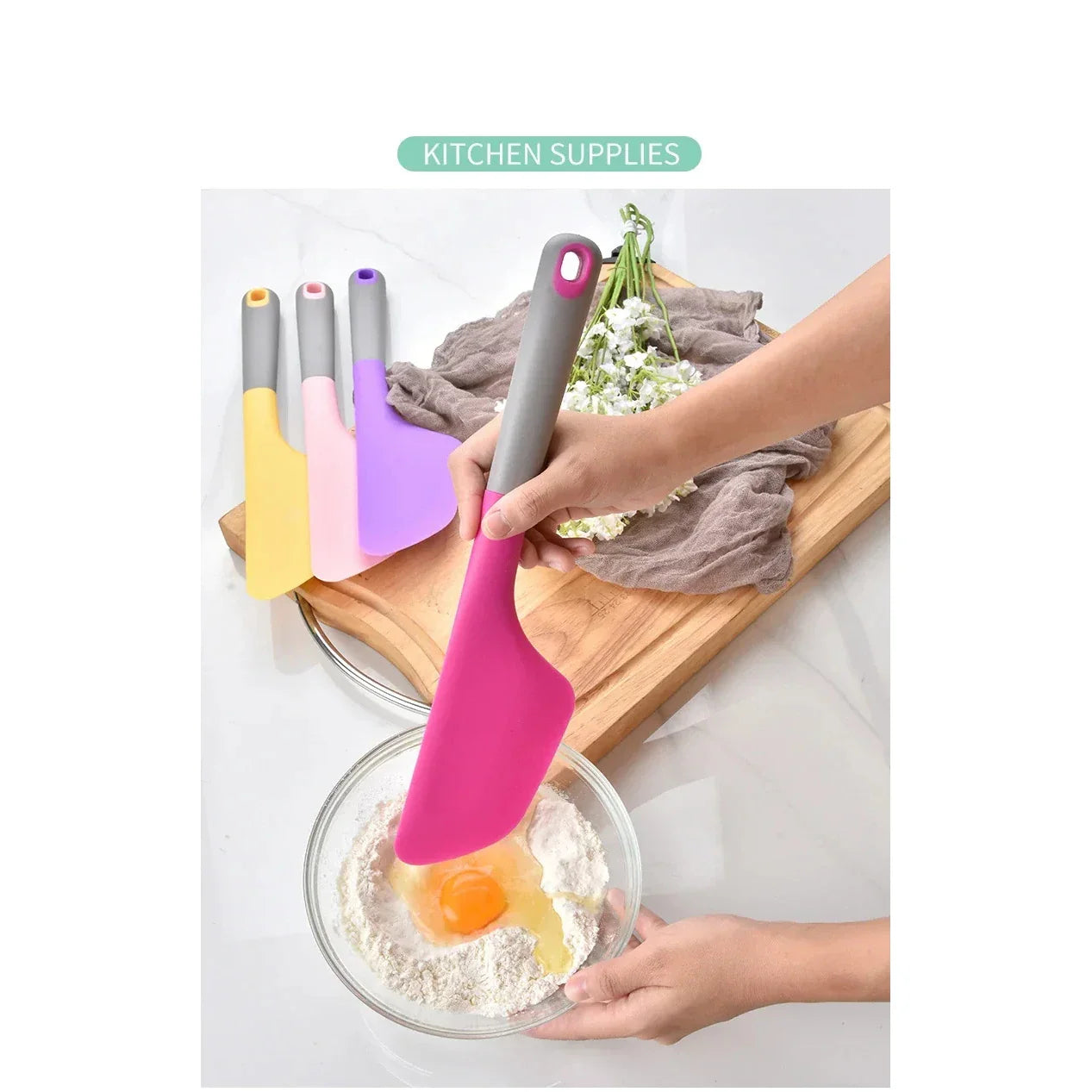 Chef Spatulas Orange Person Holding Spatula Bowl Eggs Spatula