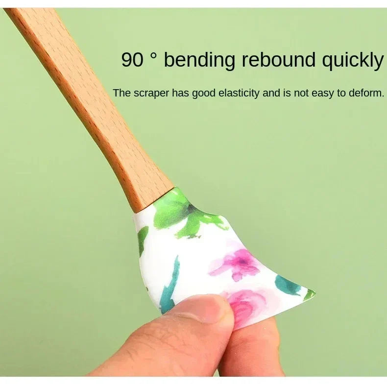 Orange Silicone With Wood Handle Chef Spatulas