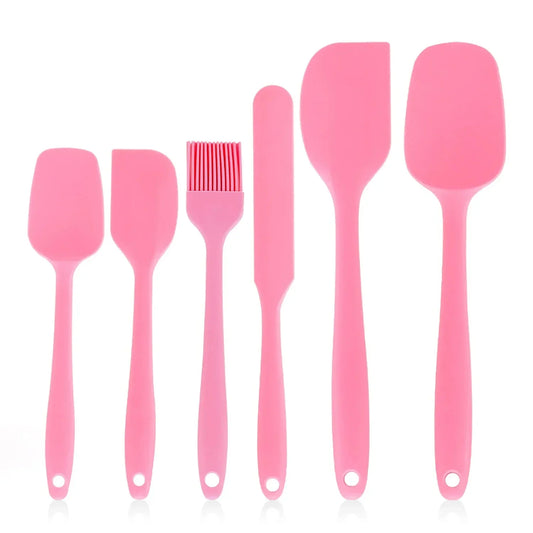 Pink Pink Silicone Baking Utensils Set Spatula for cooking and baking