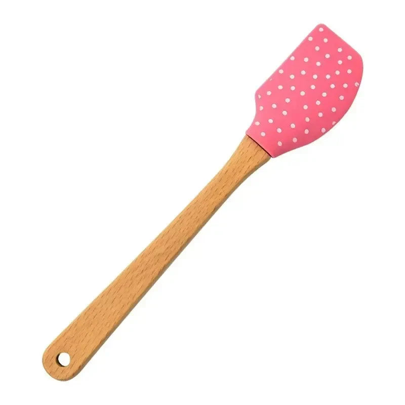 Pink Silicone With Wood Handle Chef Spatulas