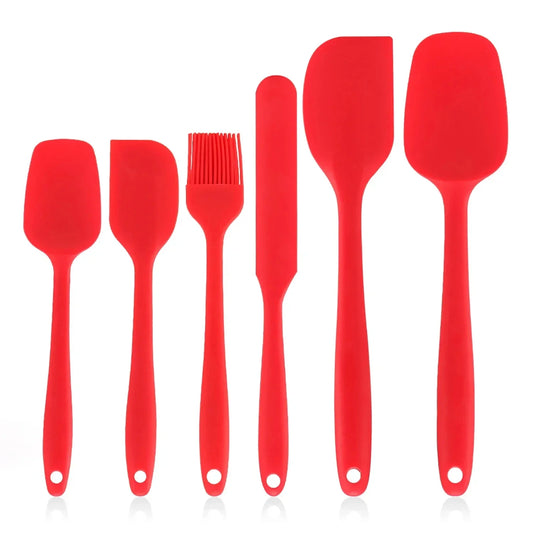 Red Red 5Pcs Silicone Baking Utensils Set Spatula for cooking and baking