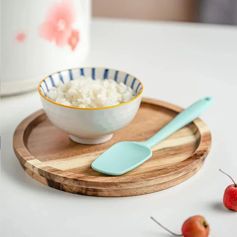 Chef Spatulas Red Bowl Of Rice Spoon Wooden Plate Spatula