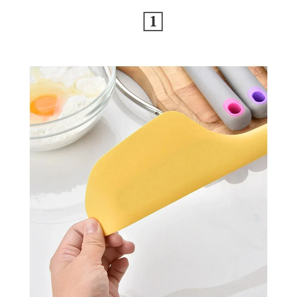 Chef Spatulas Yellow Person Holding Yellow Spatula Knife Spatula