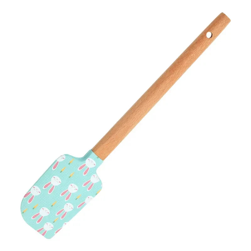 Cyan Rabbit  Silicone Spatula Wooden Handle chef spatulas