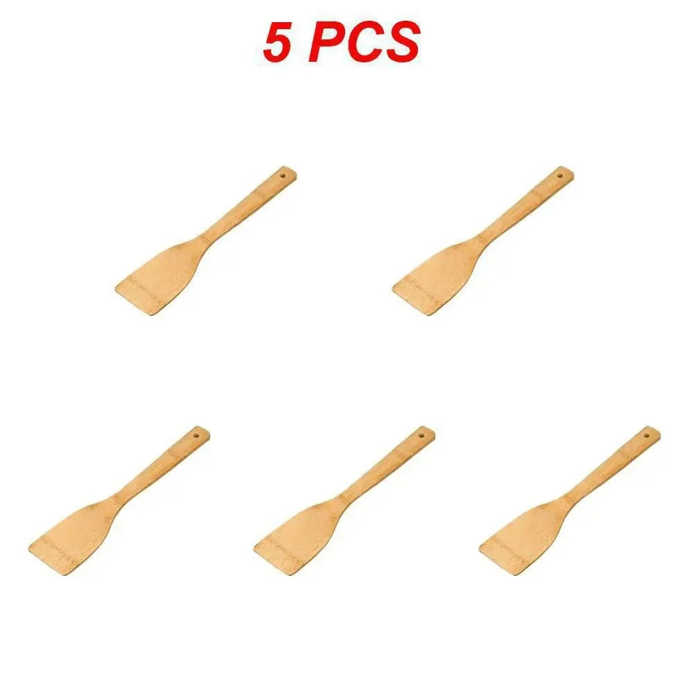 Five Wooden Spatula chef spatulas