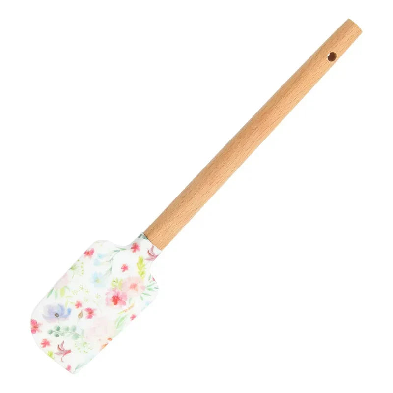 Flower Silicone Spatula Wooden Handle chef spatulas