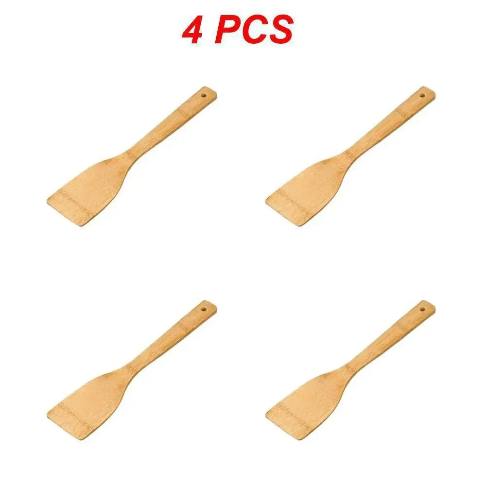 Four Wooden Spatula chef spatulas