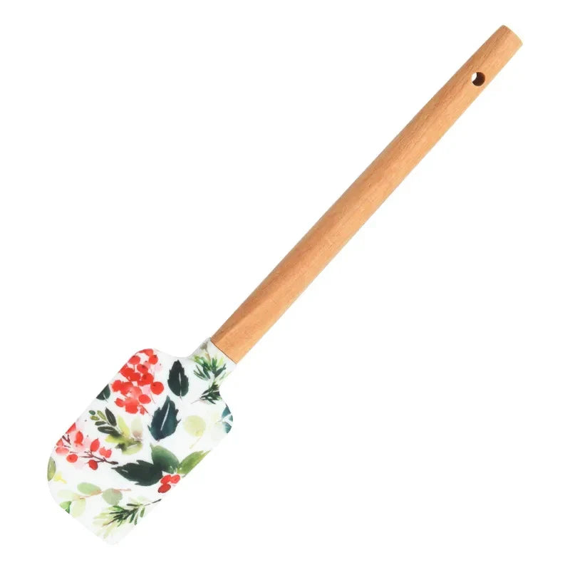 Leafs Silicone Spatula Wooden Handle chef spatulas