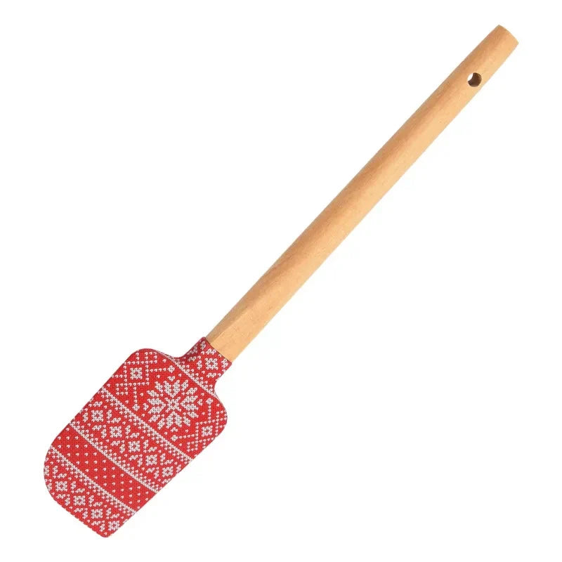 Red Silicone Spatula Wooden Handle chef spatulas