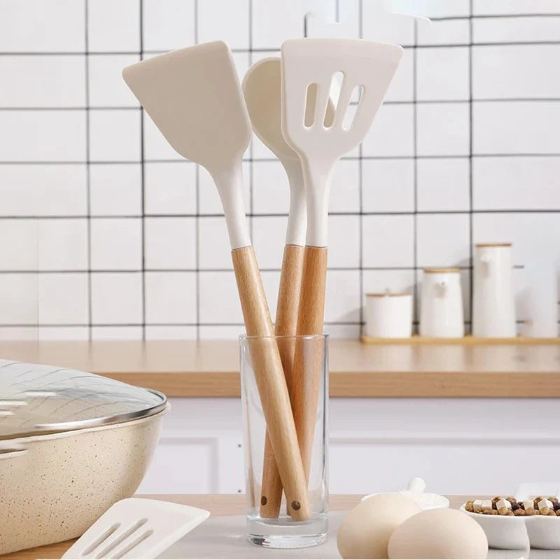 White Silicone chef spatulas